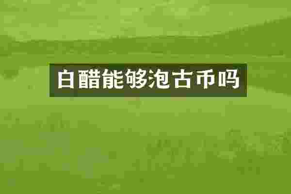 白醋能够泡古币吗