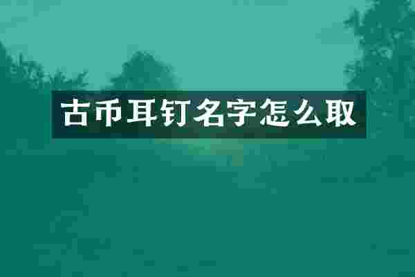 古币耳钉名字怎么取
