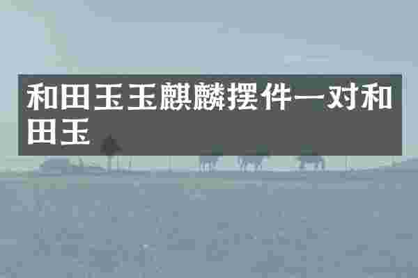 和田玉玉麒麟摆件一对和田玉