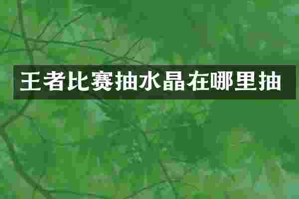 王者比赛抽水晶在哪里抽