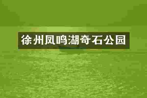 徐州凤鸣湖奇石公园