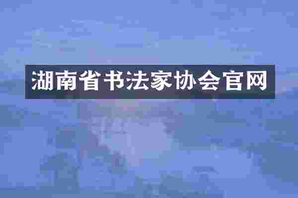 湖南省书法家协会官网