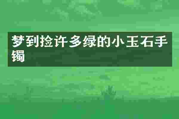 梦到捡许多绿的小玉石手镯