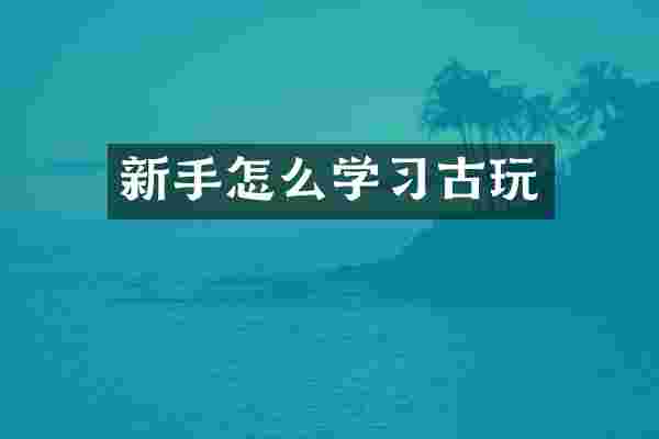 新手怎么学习古玩