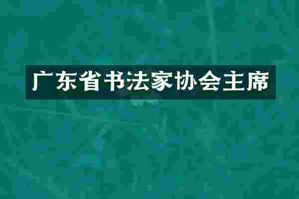 广东省书法家协会主席