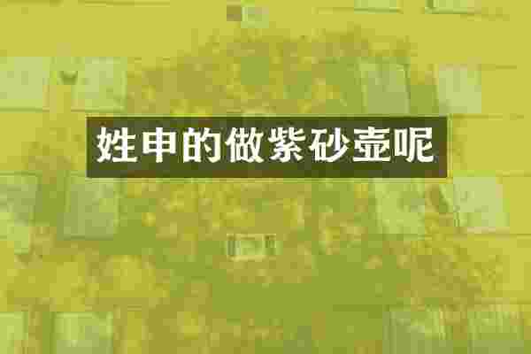 姓申的做紫砂壶呢