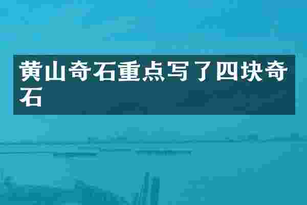 黄山奇石重点写了四块奇石