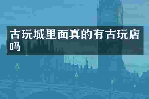 古玩城里面真的有古玩店吗