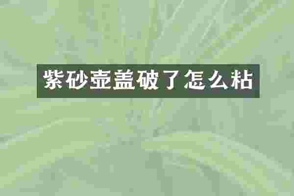 紫砂壶盖破了怎么粘