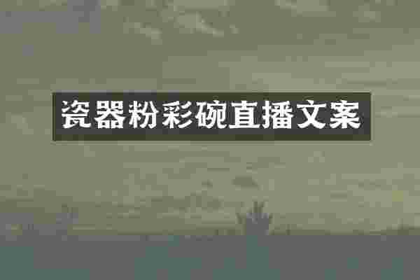 瓷器粉彩碗直播文案