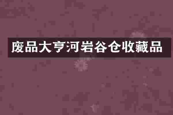 废品大亨河岩谷仓收藏品