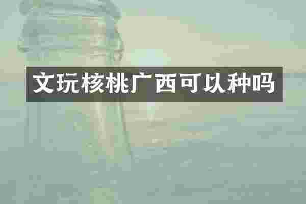 文玩核桃广西可以种吗