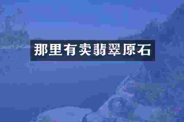 那里有卖翡翠原石