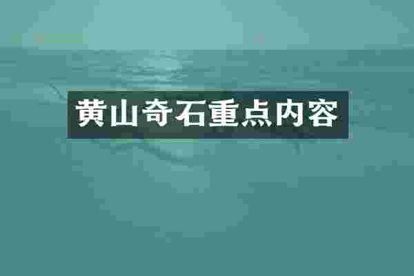 黄山奇石重点内容