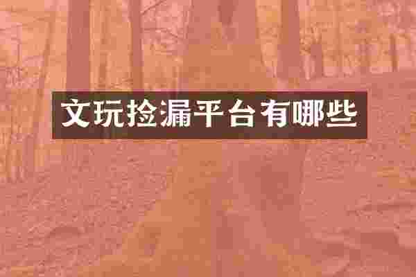 文玩捡漏平台有哪些