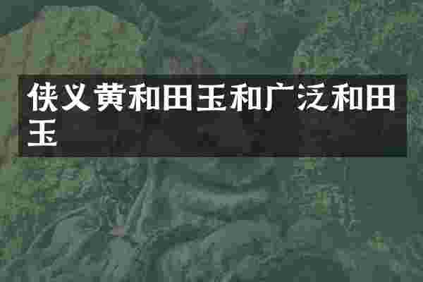 侠义黄和田玉和广泛和田玉