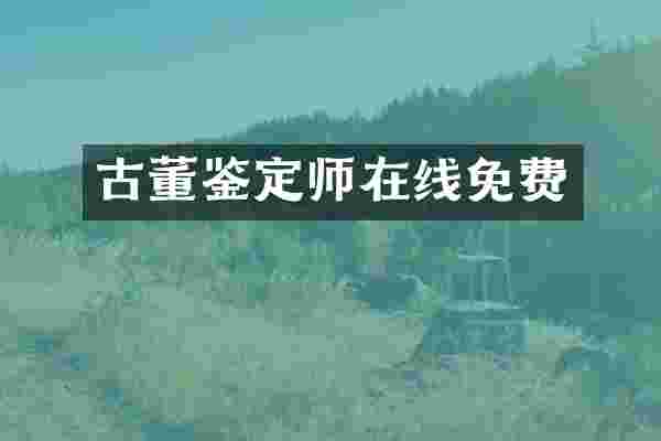 古董鉴定师在线免费