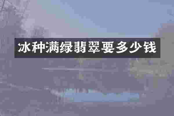 冰种满绿翡翠要多少钱