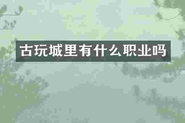 古玩城里有什么职业吗