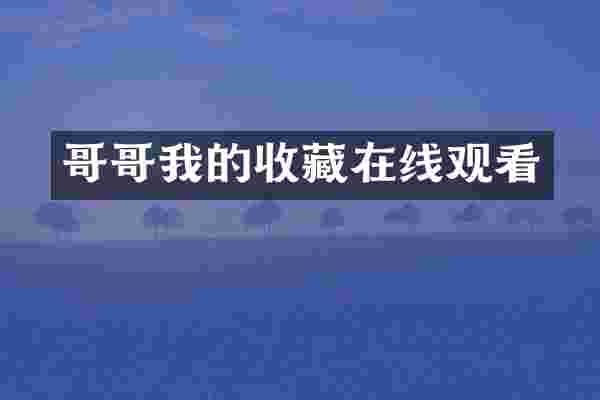 哥哥我的收藏在线观看