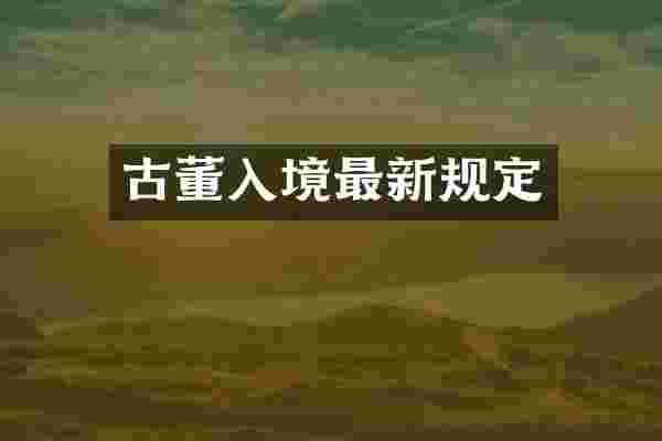 古董入境最新规定