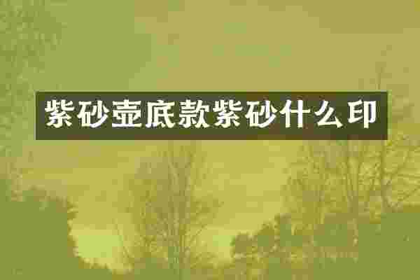 紫砂壶底款紫砂什么印