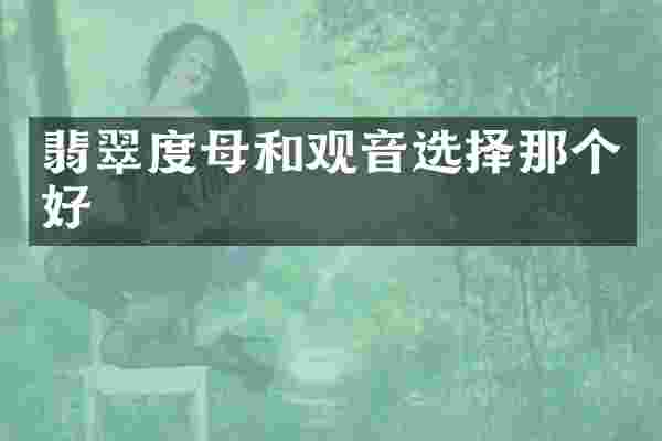 翡翠度母和观音选择那个好