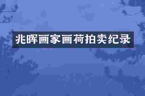 兆晖画家画荷拍卖纪录