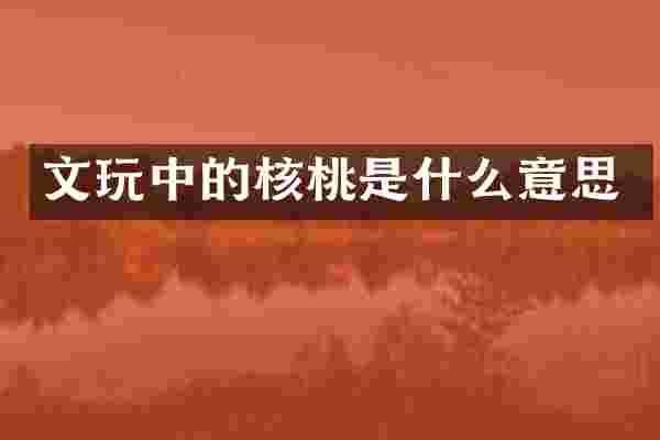 文玩中的核桃是什么意思