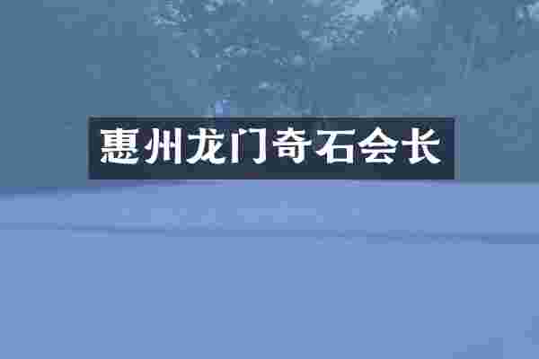 惠州龙门奇石会长