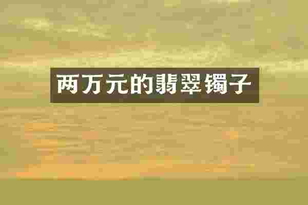 两万元的翡翠镯子