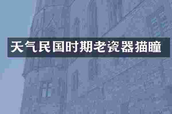 天气民国时期老瓷器猫瞳