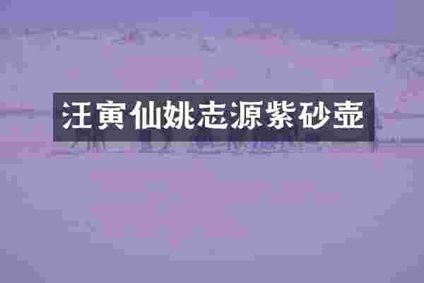 汪寅仙姚志源紫砂壶