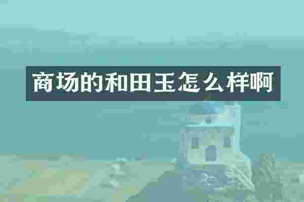 商场的和田玉怎么样啊