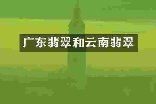 广东翡翠和云南翡翠