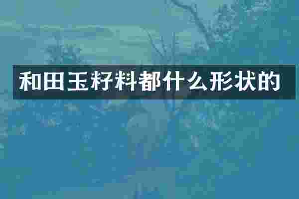 和田玉籽料都什么形状的