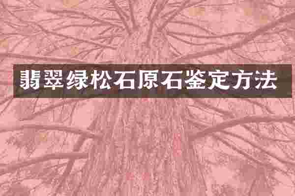 翡翠绿松石原石鉴定方法