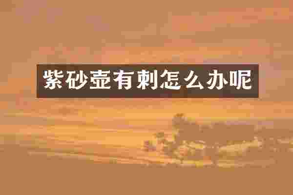 紫砂壶有刺怎么办呢