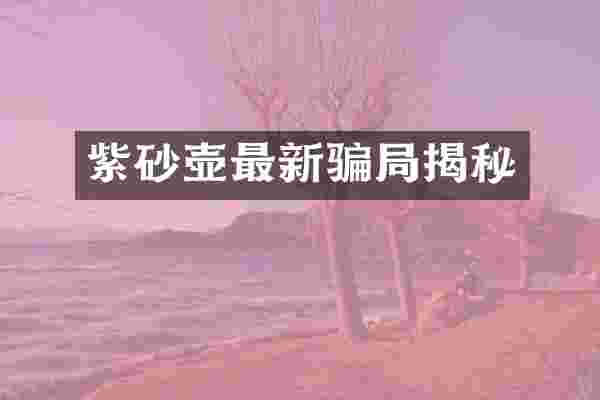 紫砂壶最新骗局揭秘