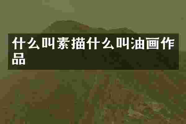 什么叫素描什么叫油画作品