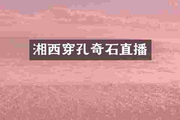 湘西穿孔奇石直播