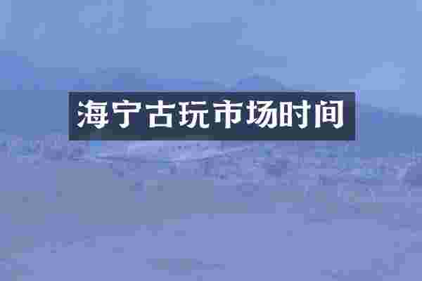 海宁古玩市场时间
