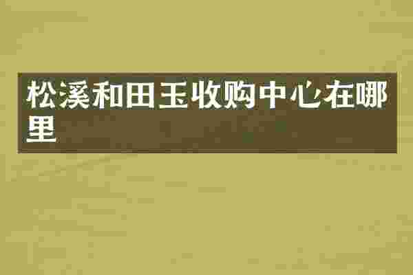 松溪和田玉收购中心在哪里