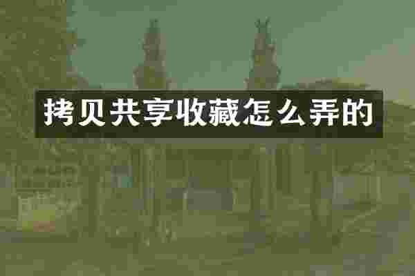 拷贝共享收藏怎么弄的
