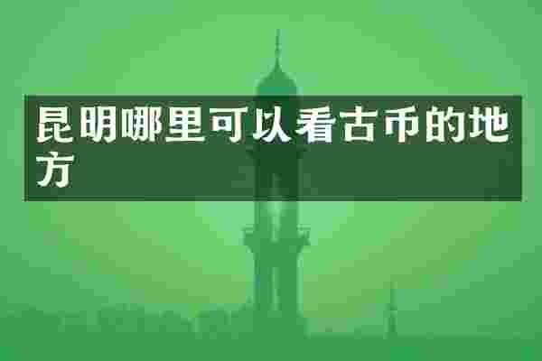 昆明哪里可以看古币的地方