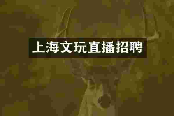 上海文玩直播招聘