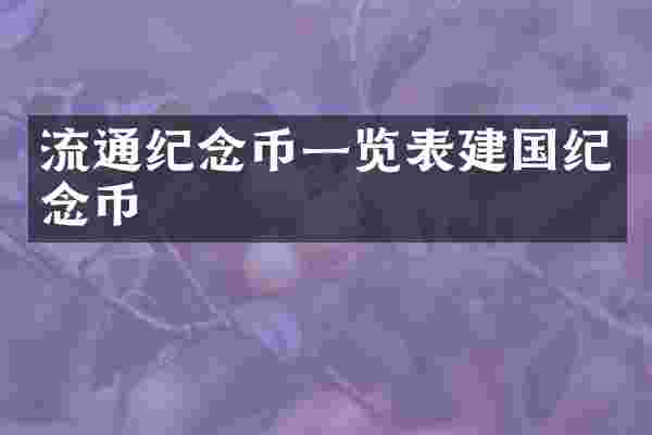 流通纪念币一览表建国纪念币