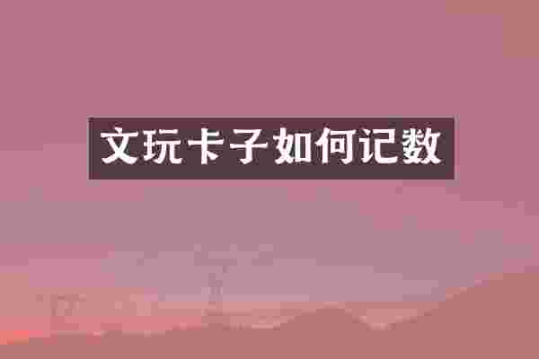 文玩卡子如何记数