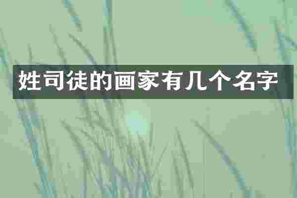 姓司徒的画家有几个名字