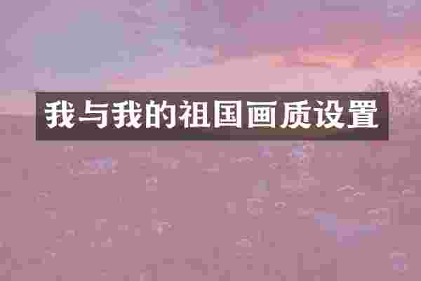 我与我的祖国画质设置